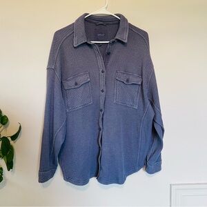 Aerie Wafflejane Button Down Shirt Size M